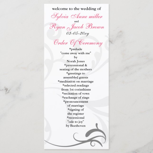 Convites Simples de Casamento Preto e Branco (Frente)