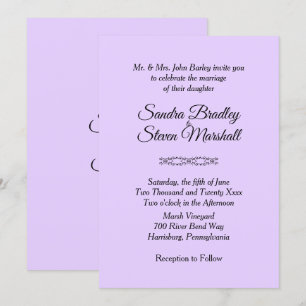 Convites Simples de Casamento Violeta