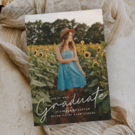 Convites Simples de Graduação de Fotos de Script O