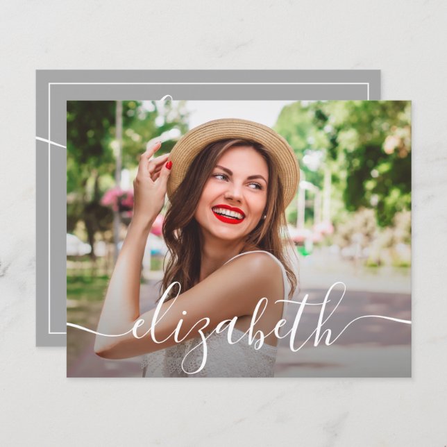 Convites Simples de Graduação de Fotos para Orçame (Frente/Verso)