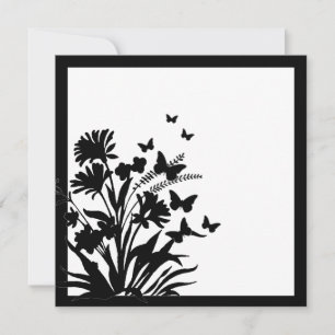 Convites simples para borboletas florais brancas p
