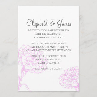 Convites Simples para Casamento de Flores Modernas