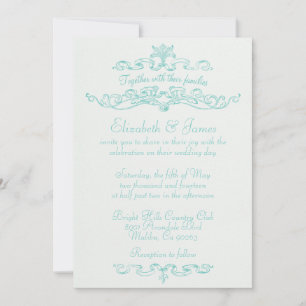 Convites Simples para Casamento de Luxo Aqua
