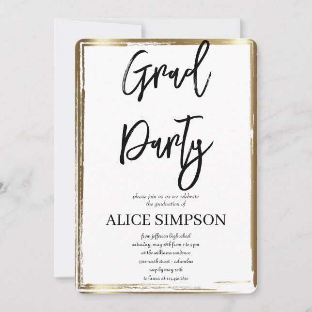 Convites simples para Festa de formatura (Frente)