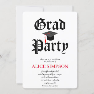 Convites simples para Festa de formatura