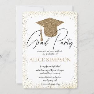 Convites simples para Festa de formatura de ouro