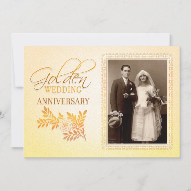 convites sofisticados para 50 anos de casamento (Frente)