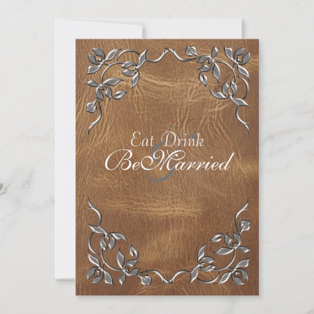 Convites sofisticados para Janto de ensaio ocident (Frente)