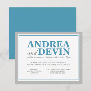 Convites somente para Recepção de Casamento Gray &