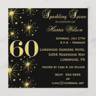 Convites Sparkling do aniversário da reunião 60th