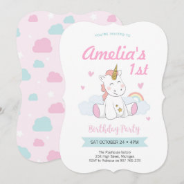 Convites Unicorn, convites de aniversário do Unico