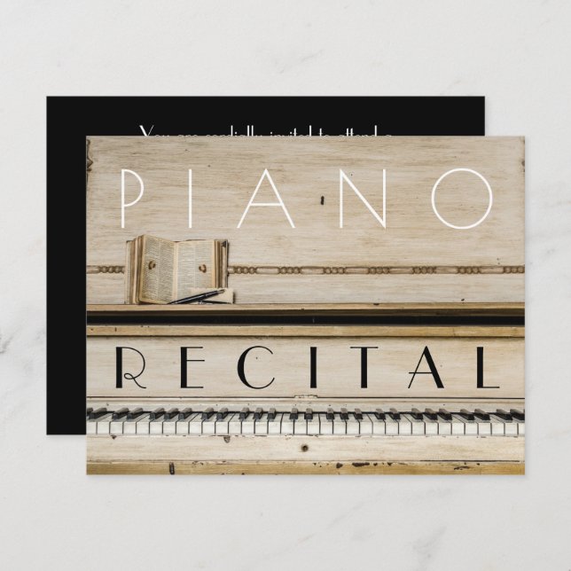 Convites unisex do considerando do piano do (Frente/Verso)