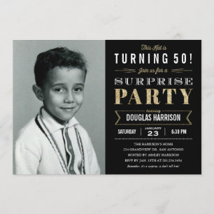 Convites velhos do aniversário da surpresa da