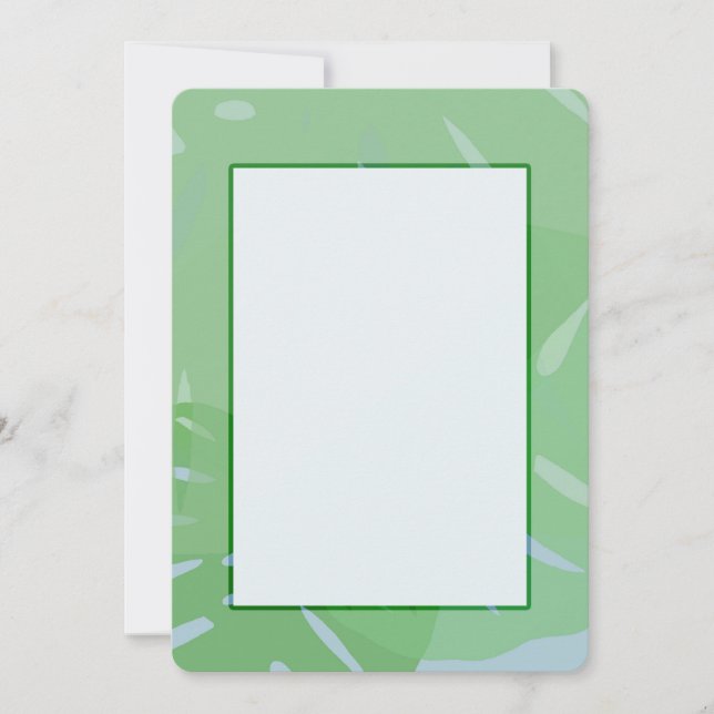 Convites Verde Abstrato Monstera (Frente)