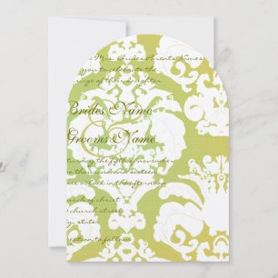 Convites verdes do casamento tema damasco