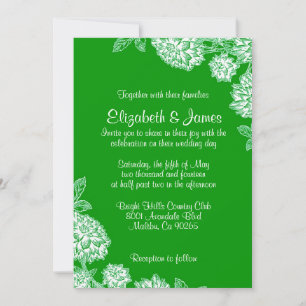 Convites verdes elegantes do casamento