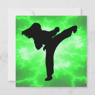 Convites verdes para Garota das Artes Marciais