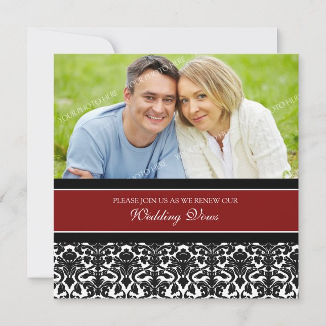 Convites vermelhos da renovação do voto de (Frente)