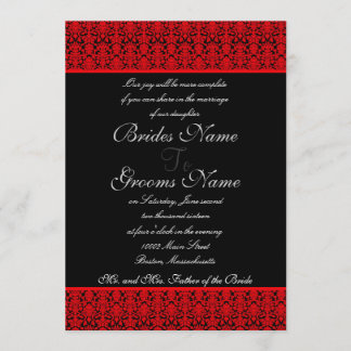 Convites vermelhos e pretos do casamento tema