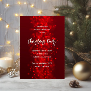 Convites Vermelhos Espelhantes para Festa de Natal