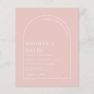 Convocação para Casamento de Arco Moderno Blush de