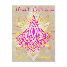 Convocações para Diwali Convite Pós-Cartão