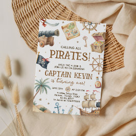 Convocando Todos os Piratas Convite de Aniversário