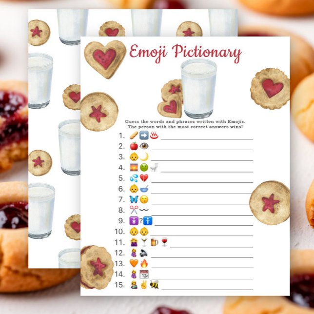 Cookie and milk baby shower Emoji Pictionary game  (Criador carregado)