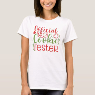Cookie Oficial Testador Natal Camiseta de Mulheres