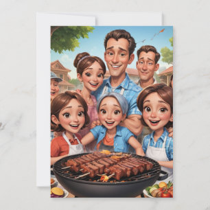 cookies de Churrasco de convites de reunião famili