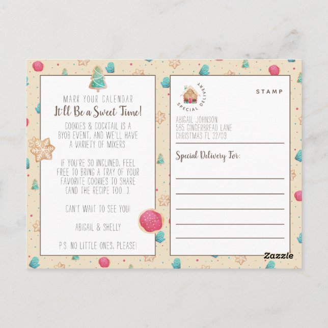Cookies de Natal + Cocktail Budget Party - Convite (Verso)