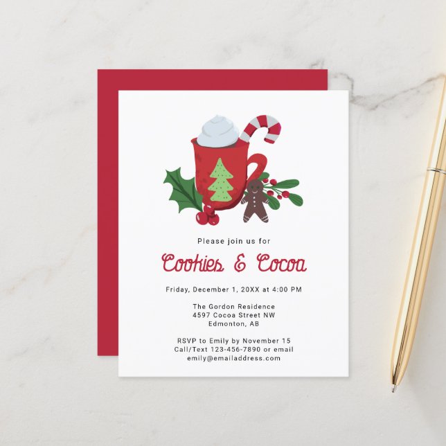 Cookies de Orçamento e Festa de Natal de Cacau (Frente/Verso In Situ)