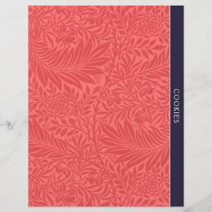 Cookies Divisor de Receitas Vintage Red Floral