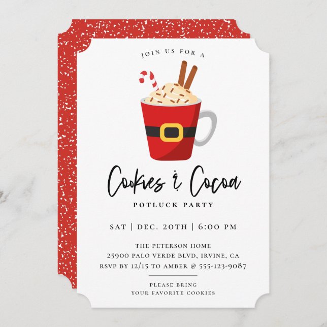 Cookies e Convite de festas de Natal de Cacau (Frente/Verso)