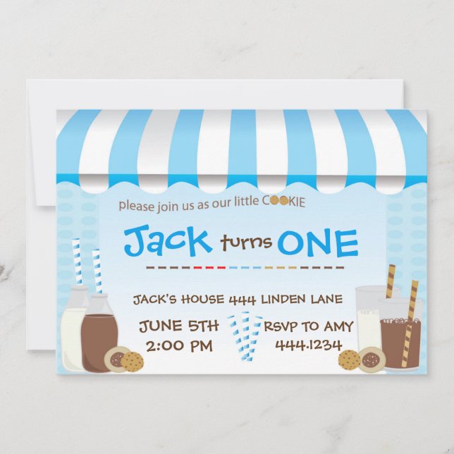 Cookies e Convites de aniversário para bebês (Frente)