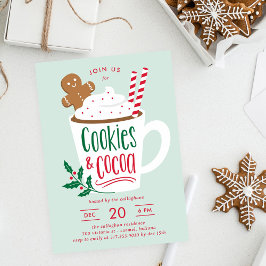 Cookies e Convites de festas de Natal de Cacau