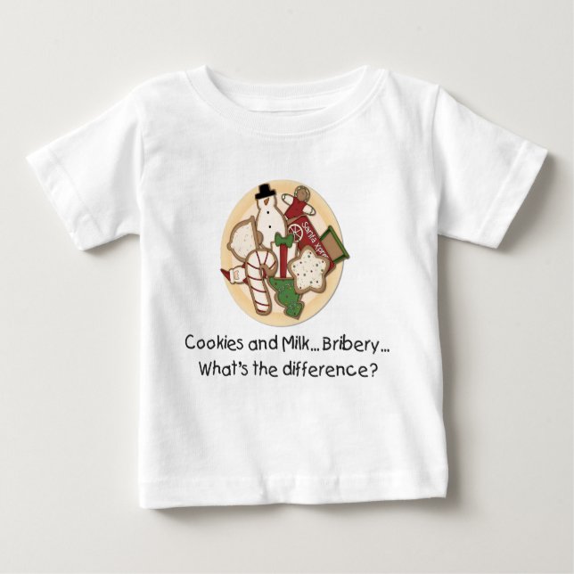 Cookies e Leite... Camiseta Infantil de Mangas Lon (Frente)