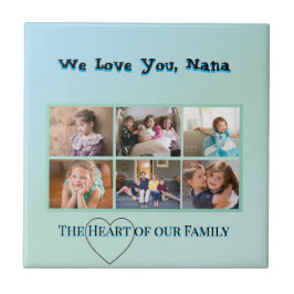 Cool Aqua 6-Photo Family Tribute