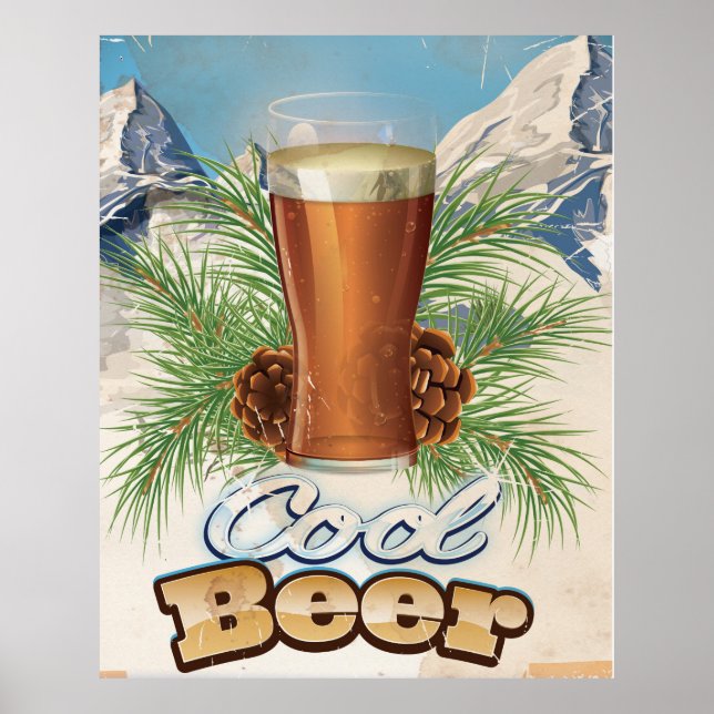 Cool Beer vintage Bar Poster (Frente)