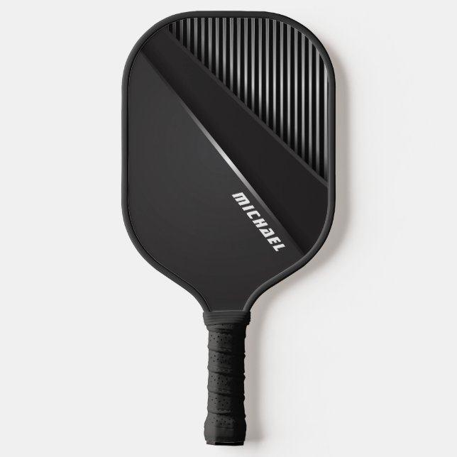 Cool Black Abstract Monogram Name (Back)