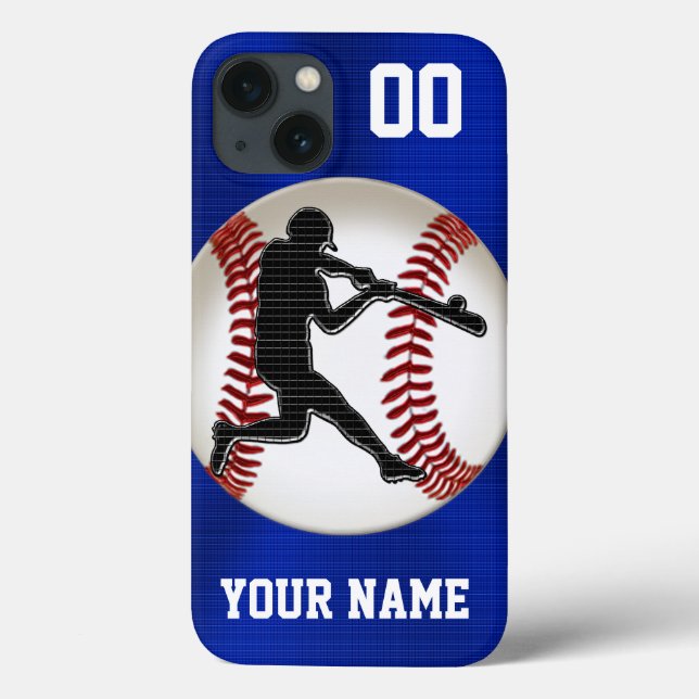 Cool Boys Blue PERSONALIZED Baseball Phone Cases (Verso)
