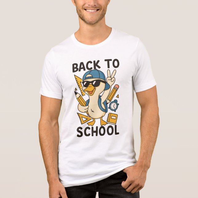 Cool Duck Back to School Design Funny Cartoon Goos (Frente)