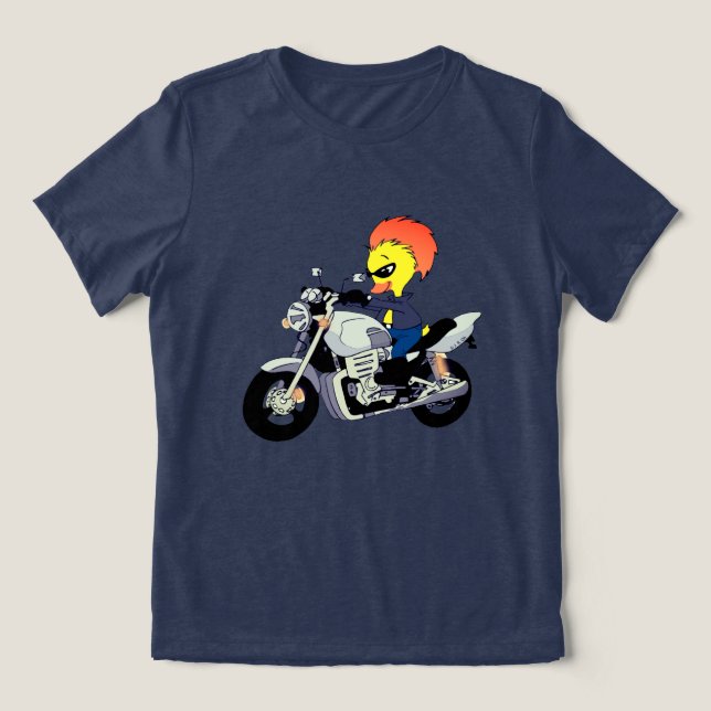 Cool Duck Riding a Motorcycle (Design frontal)