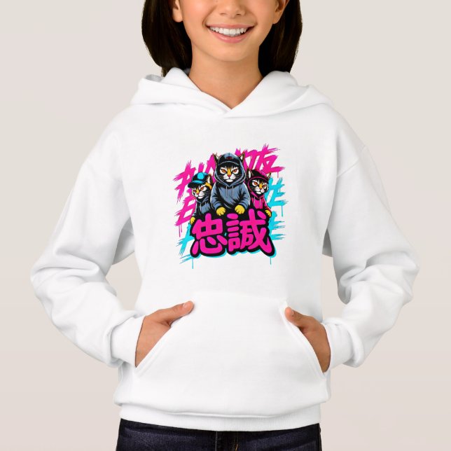 Cool Japanese Streetwear Cat - Gift for Anime Fans (Frente)