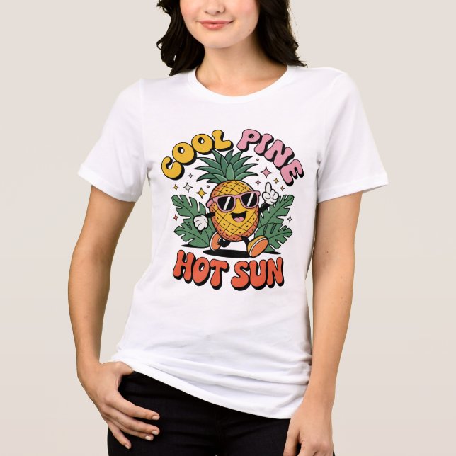 Cool Pine Hot Sun Retro Pineapple Summer Vibes (Frente)