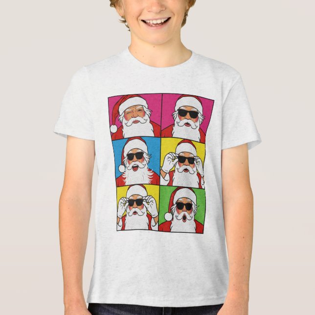 Cool Santa Claus Pop Art with Sunglasses - Retro C (Frente)
