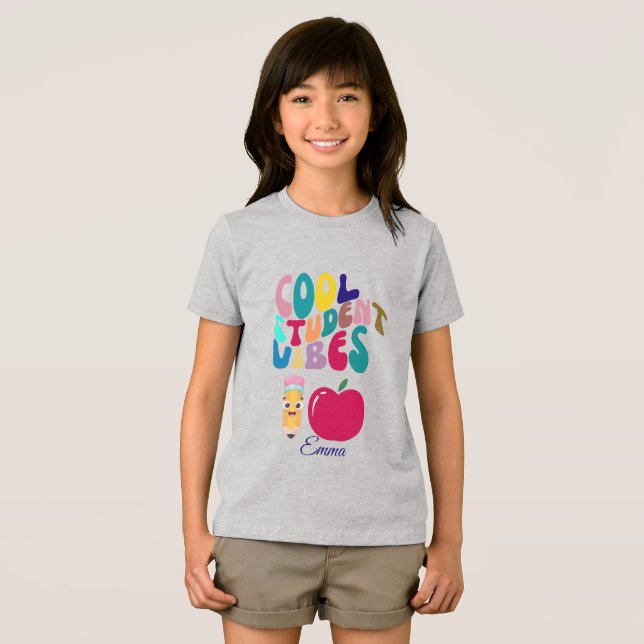 COOL STUDENT VIBES BACK TO SCHOOL KIDS TSHIRT (Frente Completa)