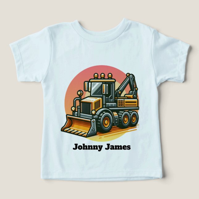Cool Toddler Boys construction customizable  (Design frontal)