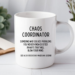Coordenador de Caos Caneca Divertida para Escritór