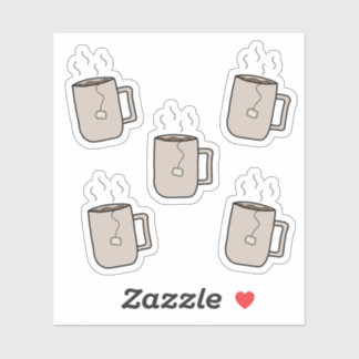 Copas de chá - Folha de adesivos de papelaria